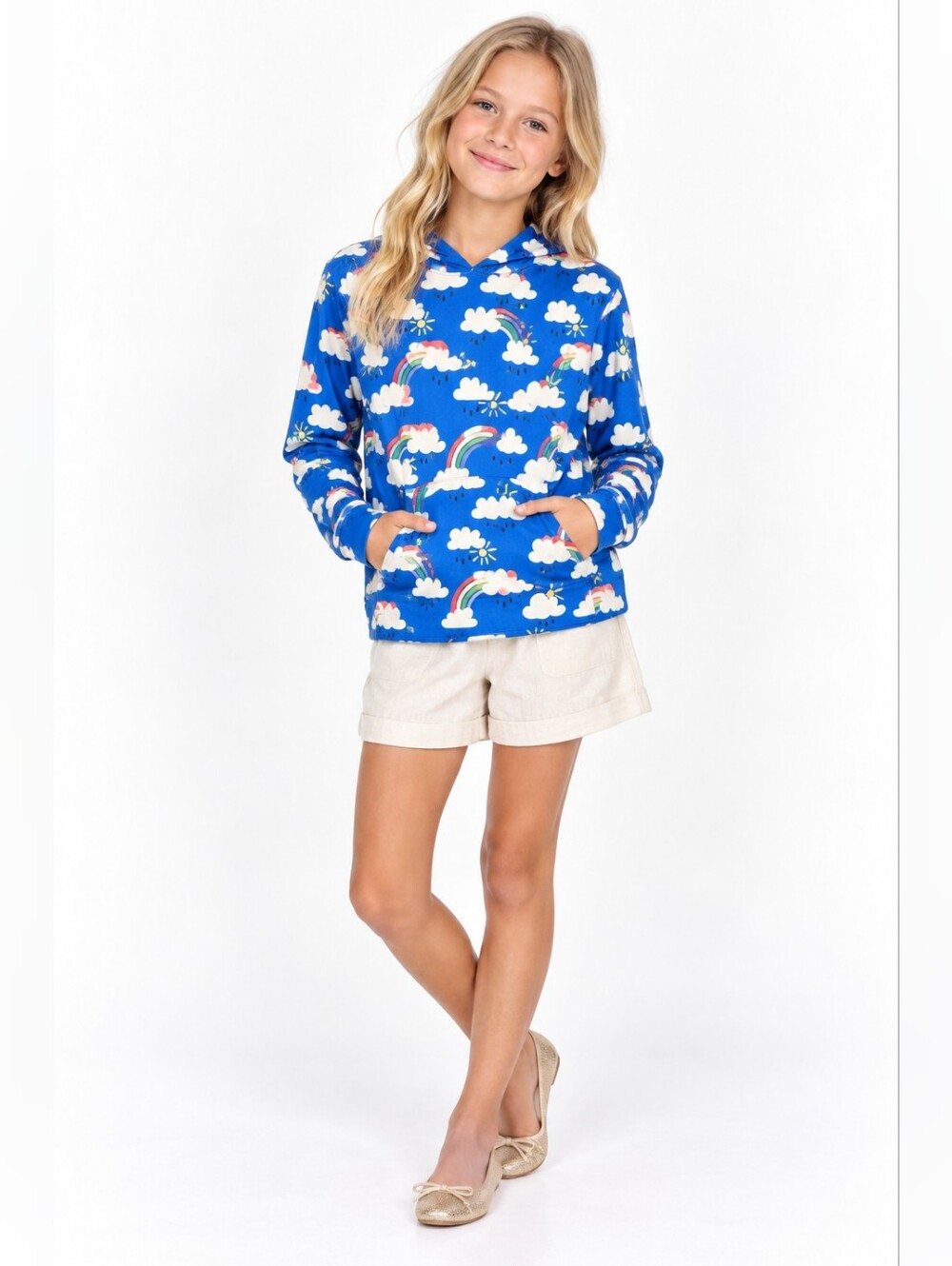 Hanna Andersson Size 10 Blue Rain Or Shine Hoodie